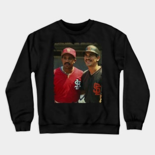 Tony Pena in St. Louis Cardinals and Benito Santiago in San Francisco Giants Crewneck Sweatshirt